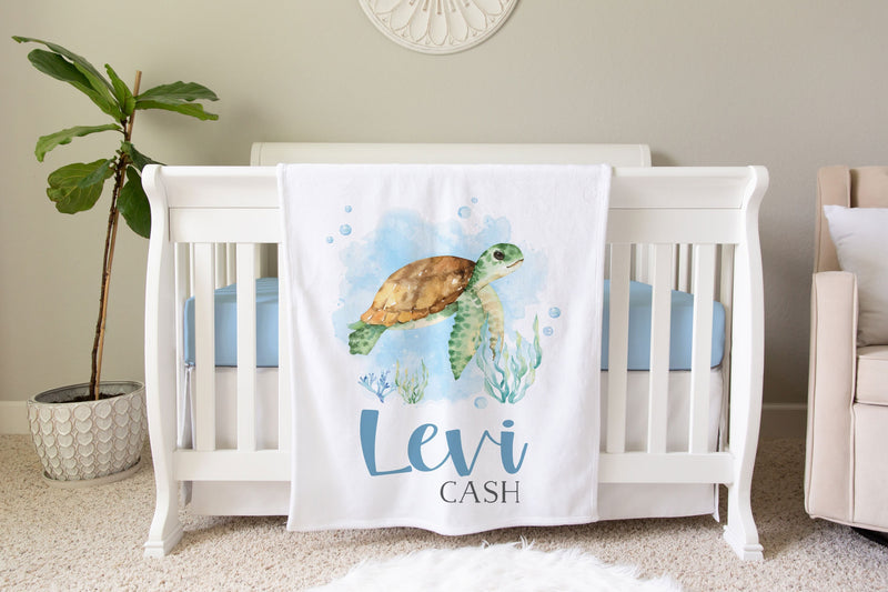 Sea Turtle Personalized  Blanket