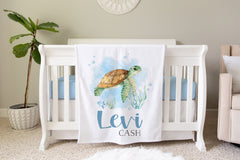 Sea Turtle Personalized  Blanket