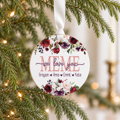 Personalized Christmas Ornament, 3.5in Wood Keepsake For Mom & Dad