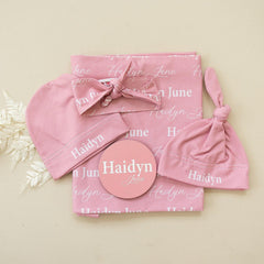 Personalized Swaddle Set With Sign