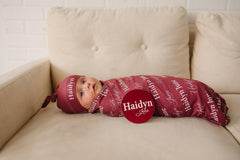 Personalized Swaddle Set With Sign
