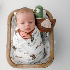 Personalized Mallard Duck hunting baby swaddle