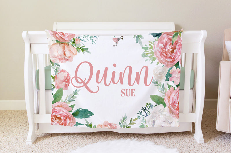 Personalized Floral Blanket
