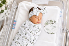 Personalized Rose Swaddle Blanket, Newborn Coming Home Outfit  JS79