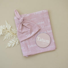 Personalized Swaddle Set With Sign