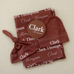Personalized Swaddle Set With Sign