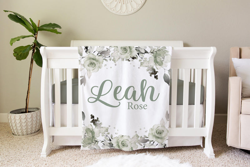 Sage Rose Personalized Blanket,  BB72