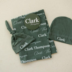 Personalized Swaddle Set With Sign