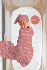Custom Baby Swaddle and Sign - Personalized Baby Shower Gift Photo Props Newborn Name Announcement - JS36
