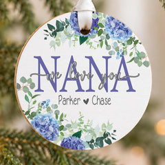 Personalized Christmas Ornament Wood 3.5in Round Keepsake For Mom