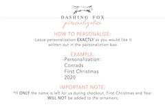 Baby First Christmas Ornament, Personalized Engraved Wooden Teddy