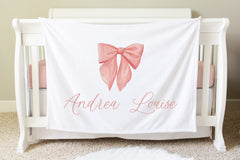 Personalized Bow Name Blanket , BB59