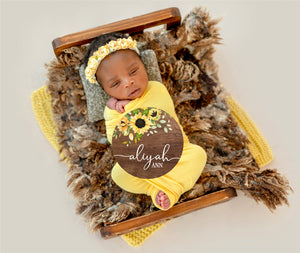 Sunflower Baby Name Sign