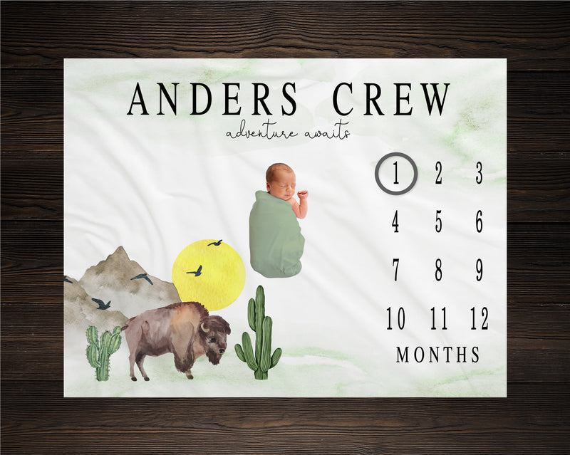 Buffalo Milestone Blanket