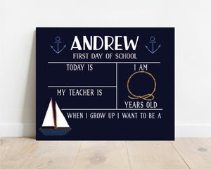 Personalized Nautical School Sign