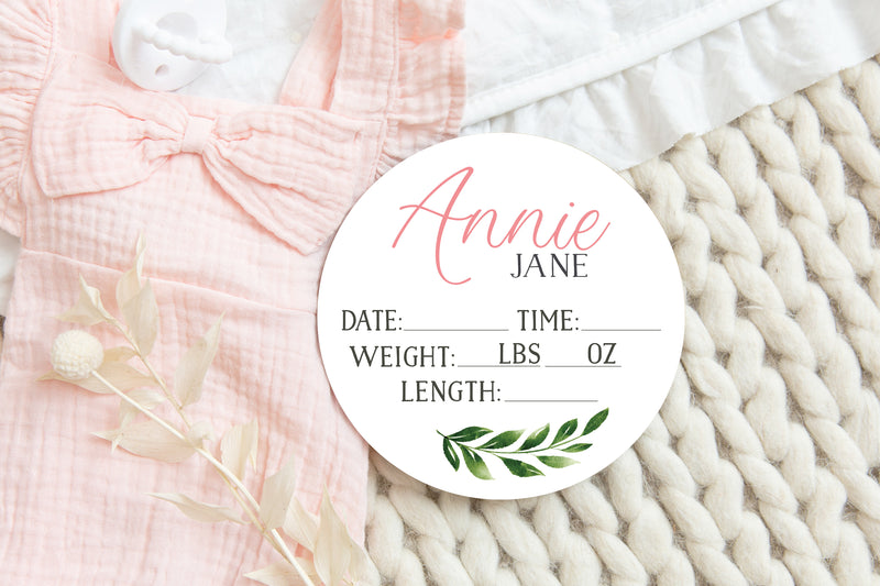 Greenery Birth Stat Sign