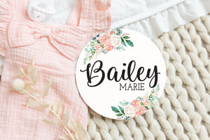 Floral Baby Girl Name Sign
