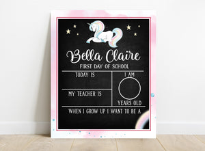 Unicorn Personalized School Sign