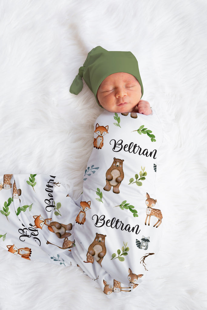 Woodland Personalized Swaddle Blanket