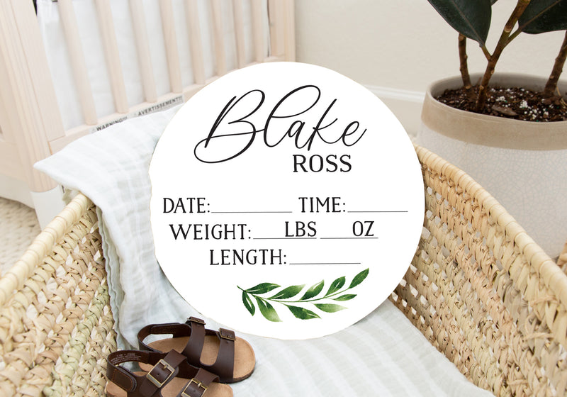 Greenery Birth Stat Sign
