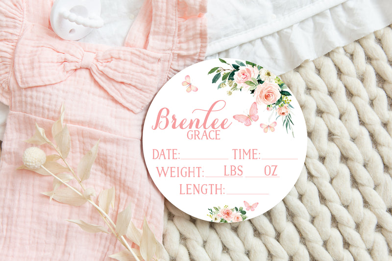 Butterfly Birth Stat Sign