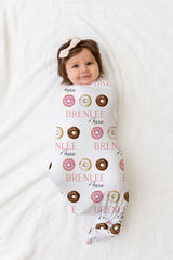 Personalized Donut Swaddle - Blanket
