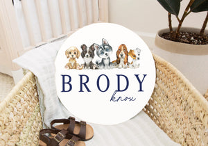 Puppy Dog Baby Name Sign