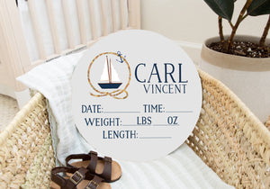 Nautical Birth Stat Sign