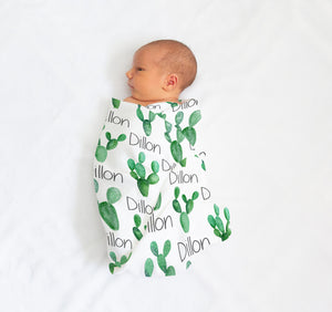 Personalized Cactus Swaddle