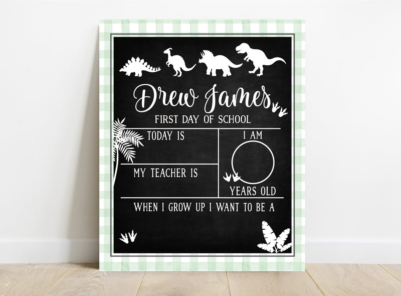 Dinosaur Personalized School Sign