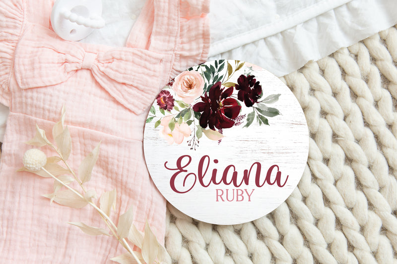 Floral Name Sign