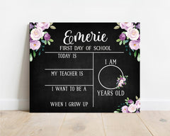 Floral Personalized School Sign