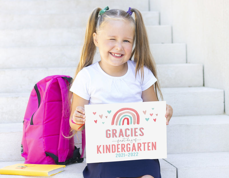 Rainbow Personalized School Sign