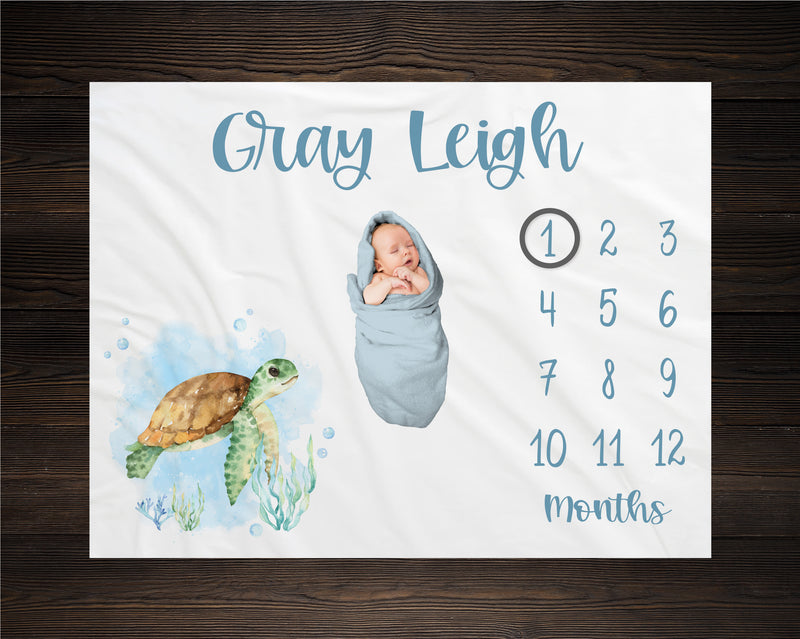Sea Turtle Milestone Blanket