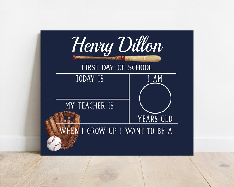 Baseball Personalized School Sign