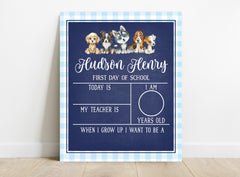 Dog Personalized School Sign
