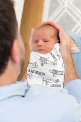 Personalized Airplane Swaddle