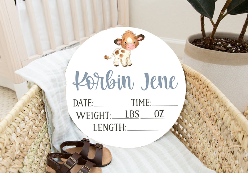 Cow Birth Stat Sign