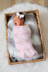 Bow Personalized Swaddle - Blanket