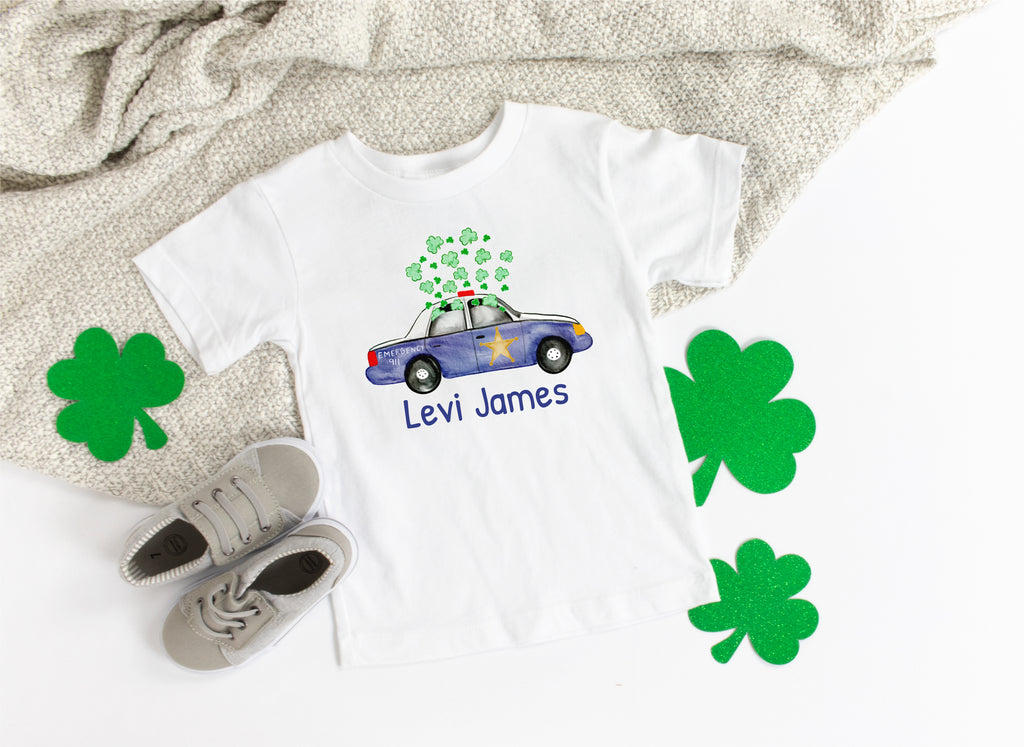 St. Patricks Day Police Car Onesie® - Toddler Shirt