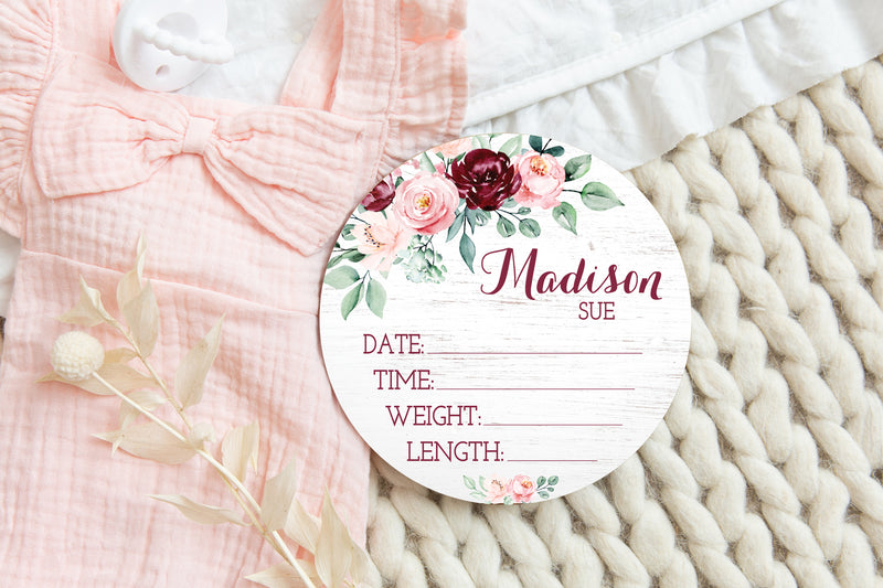 Floral Birth Stat Sign