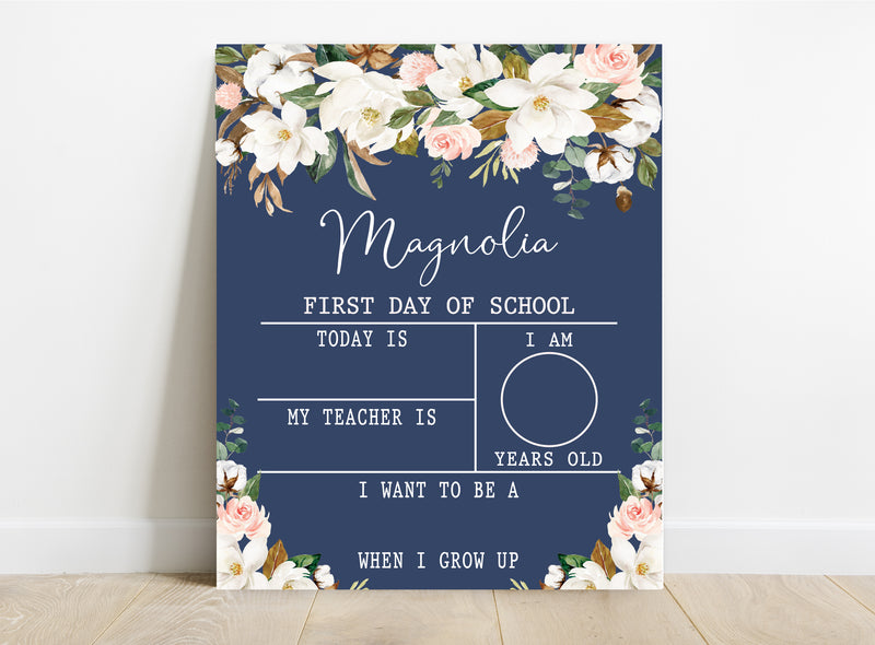 Floral Personalized School Sign