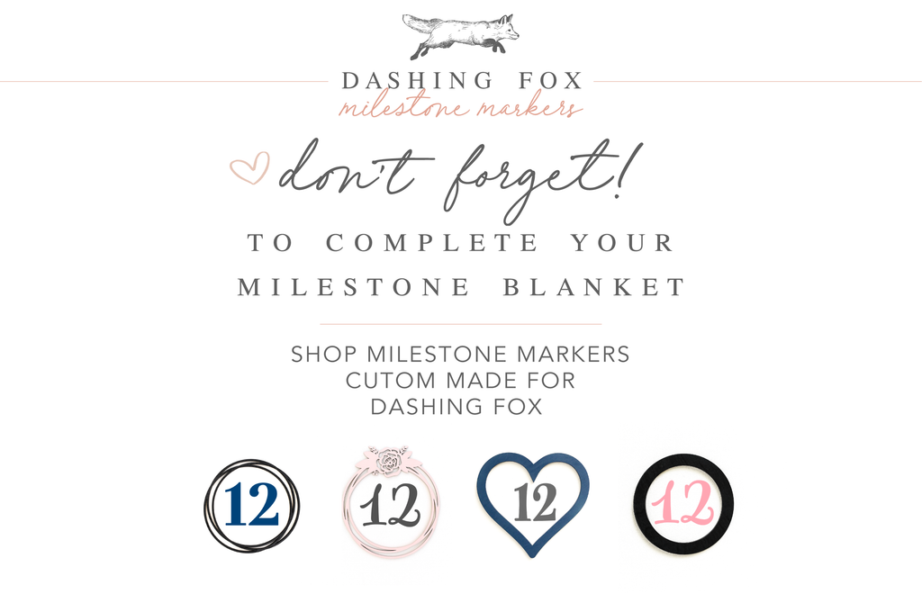 Navy and Red Floral Girl Milestone Blanket