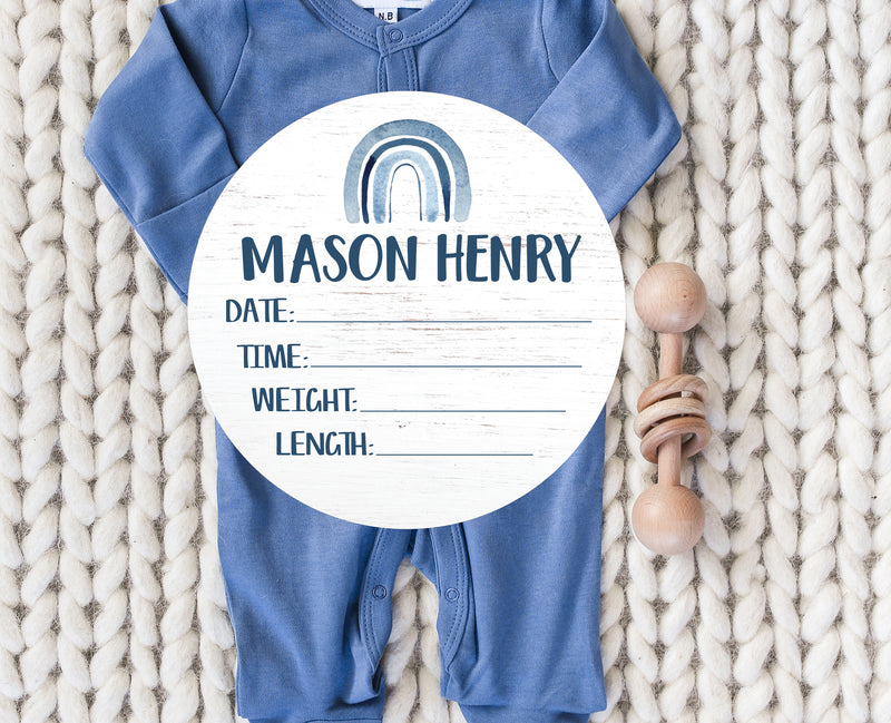 Rainbow Birth Stat Sign