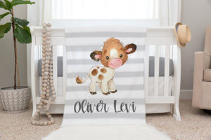 Personalized Cow Blanket