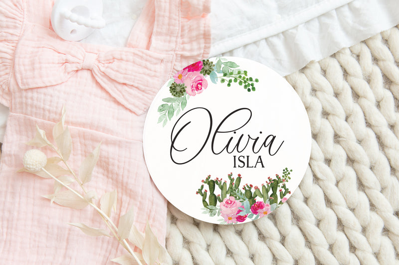 Cactus Girl Name Sign