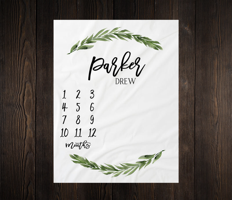 Greenery Milestone Blanket