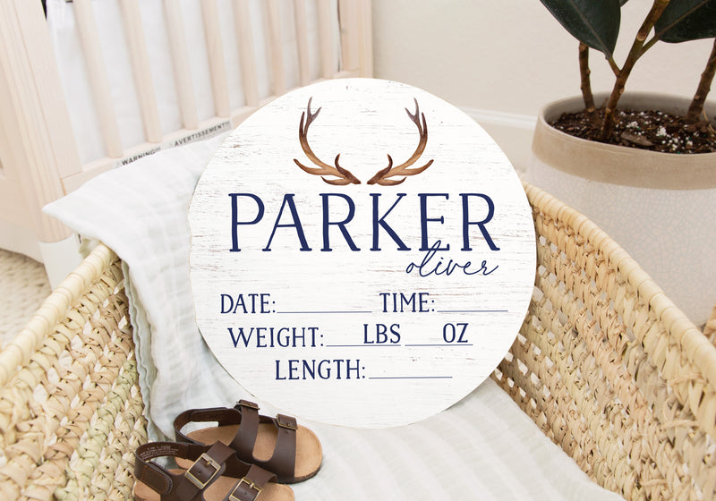 Antler Birth Stat Sign