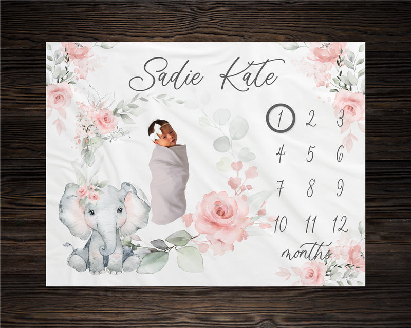 Personalized milestone 2024 blanket girl