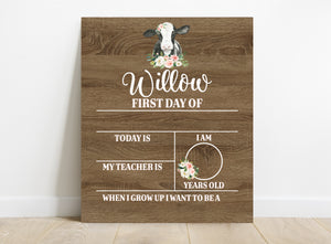 Floral Personalized School Sign